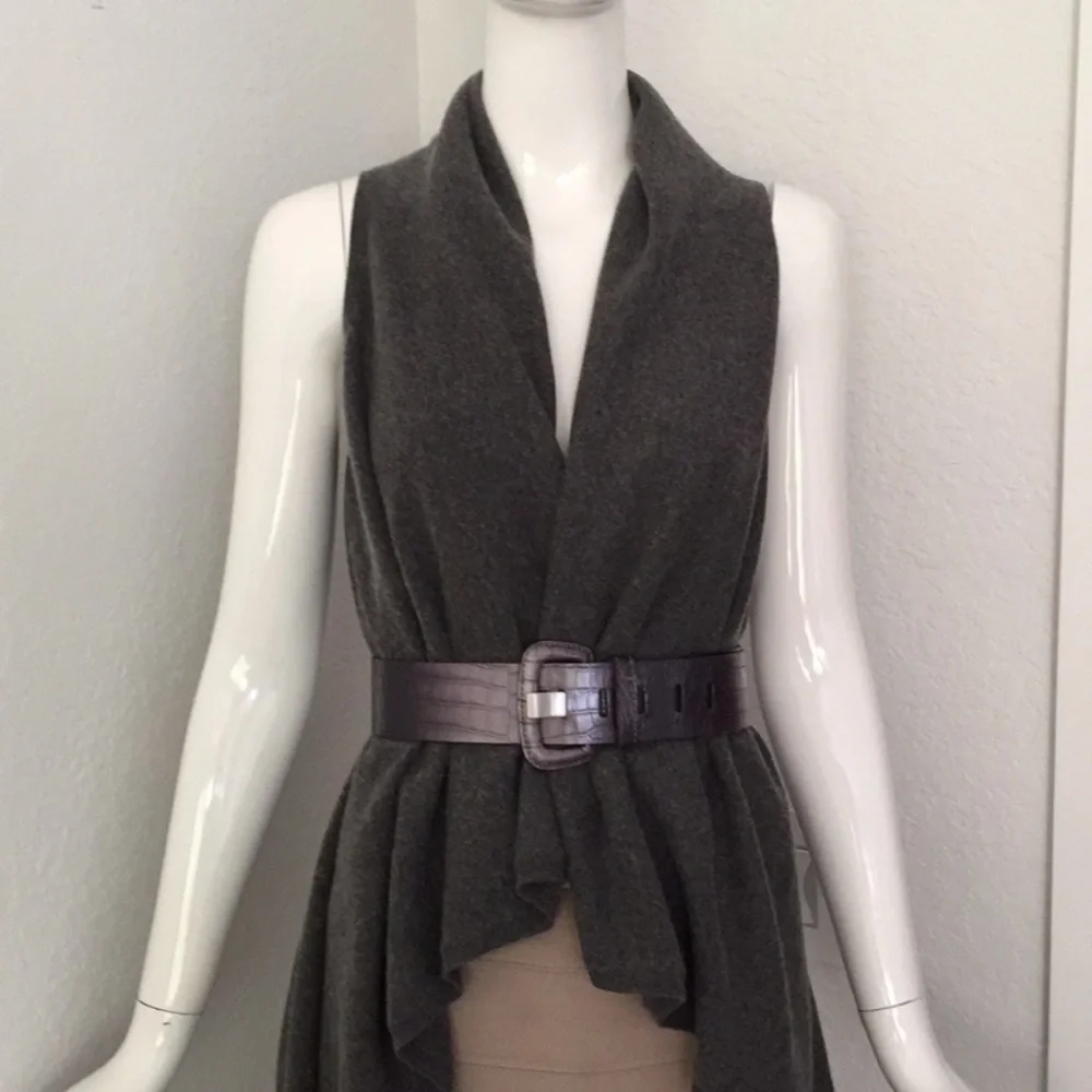 Banana republic croc Italian leather gray belt